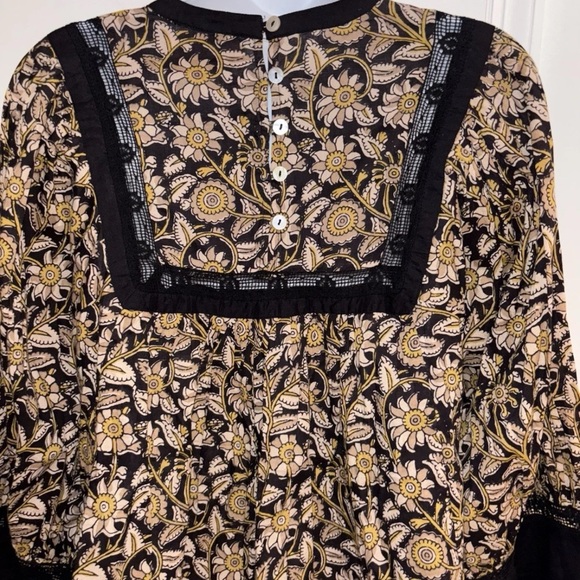 Anthropologie Cleobella Rafia Blouse Women’s Sz M Balloon Sleeves Peasant Boho - Picture 5 of 15